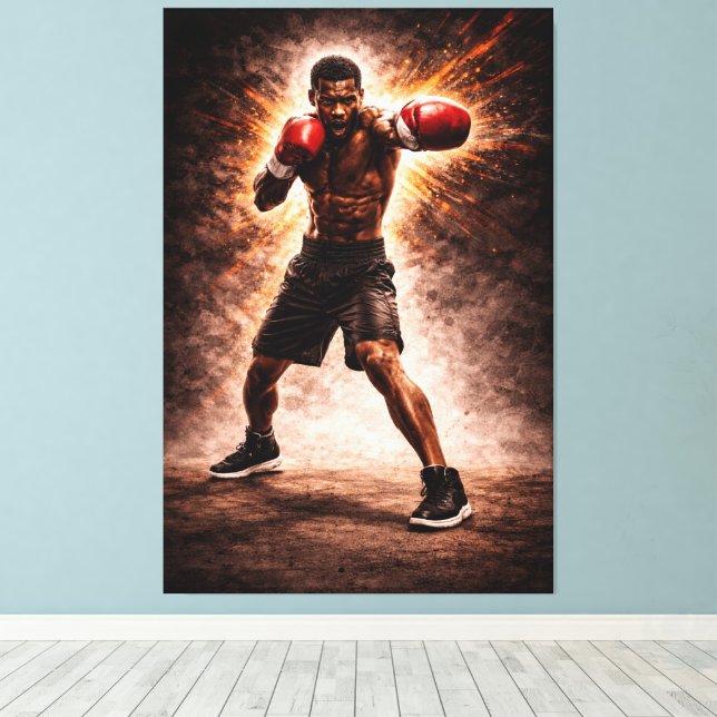 Toile Relentless Force – Boxing Power Canvas Print (Insitu (Plancher de Bois))