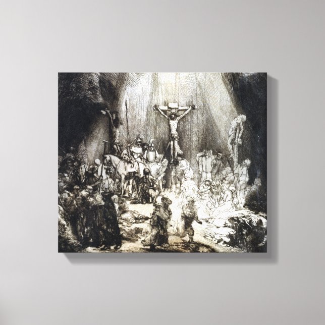 Toile Rembrandt Christ crucifié entre les deux voleurs (Recto)