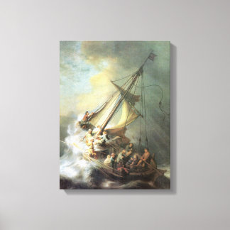 Toile Rembrandt - Christ dans une tempête sur la mer de