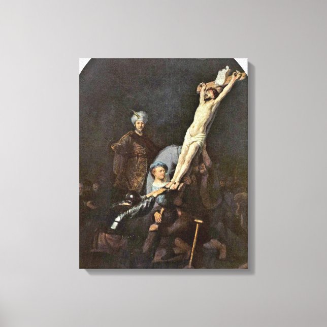 Toile Rembrandt van Rijn - La levée de la Croix (Recto)