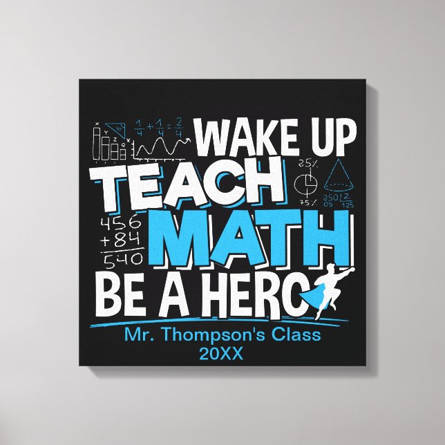 Toile Remerciement pour un professeur de mathématiques - (Recto)