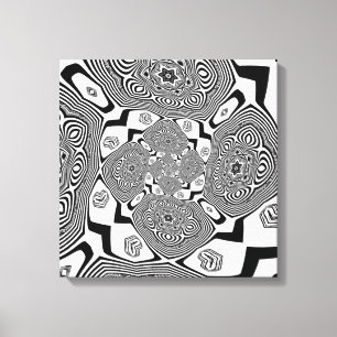 Toile Remous noir et blanc d'art op