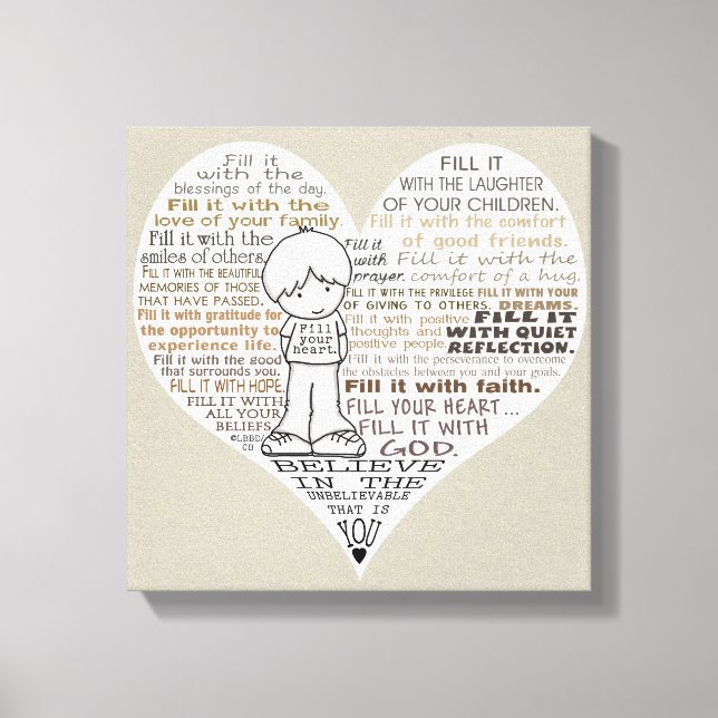 Toile Remplissez Votre Coeur-Tan (Recto)