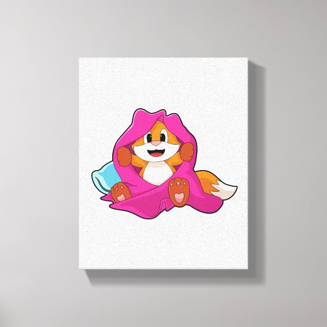 Toile Renard avec Coussin et couverture (Recto)