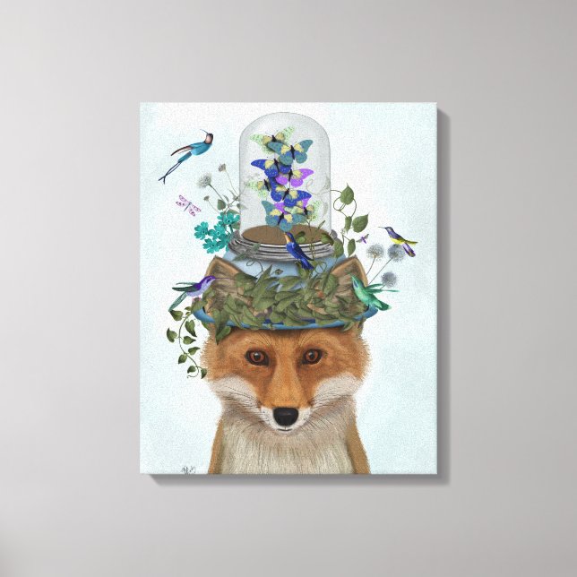 Toile Renard avec papillon Bell Jar (Recto)