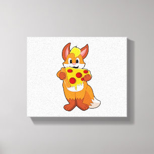 Toile Renard avec pizza