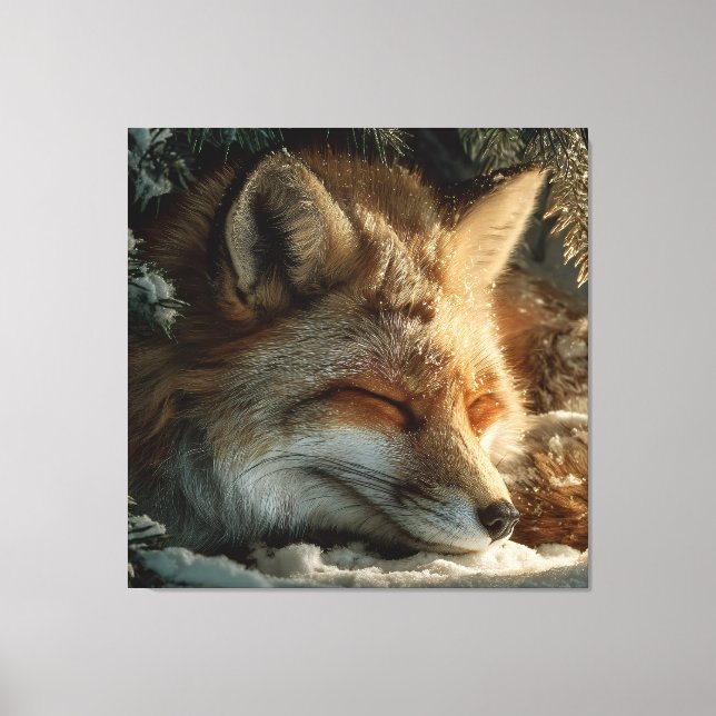 Toile Renard des neiges ensoleillé (Recto)