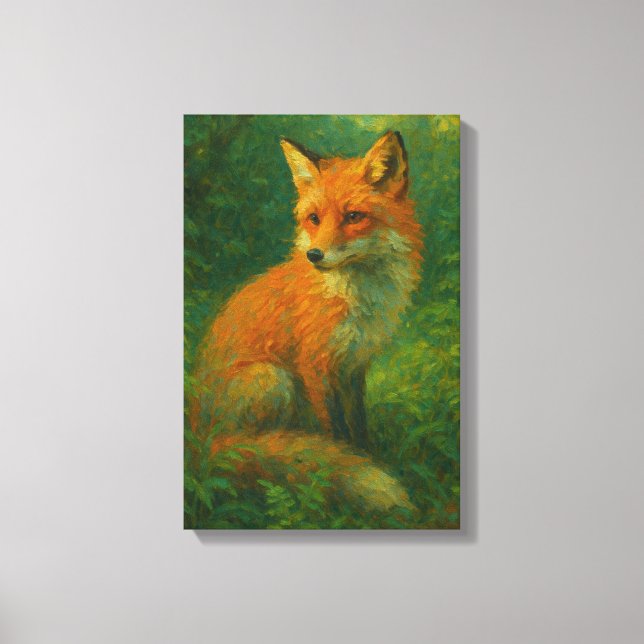 Toile Renard rouge en forêt - Faune Portrait de la natur (Recto)