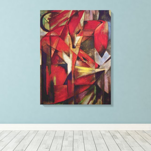 Toile Renards par Franz Marc, Art Cubiste Abstrait Vinta (Insitu (Plancher de Bois))