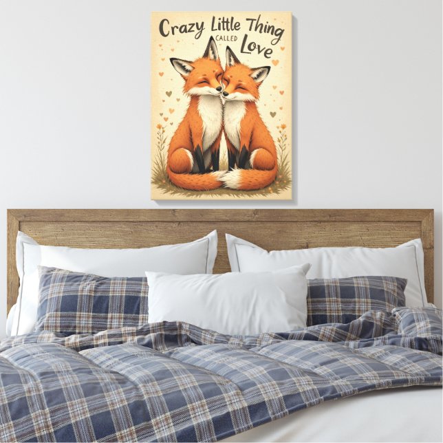 Toile Renards romantiques en amour Illustration (Insitu(Chambre))
