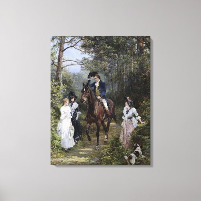 Toile Rencontre dans la forêt (par Heywood Hardy) (Recto)
