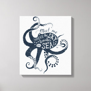 Toile "Rencontrez-moi où le ciel poulpe touche mer"