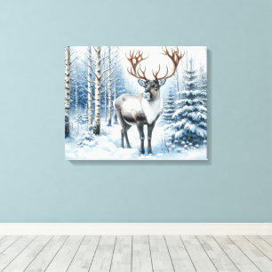 Toile Renne des forêts dans couverture de faune de forêt