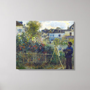 Toile Renoir - Claude Monet peignant dans son jardin