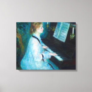 Toile Renoir femme à l'impressionniste Vintage de piano