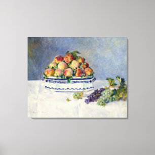 Toile Renoir la vie morte avec pêches et raisins