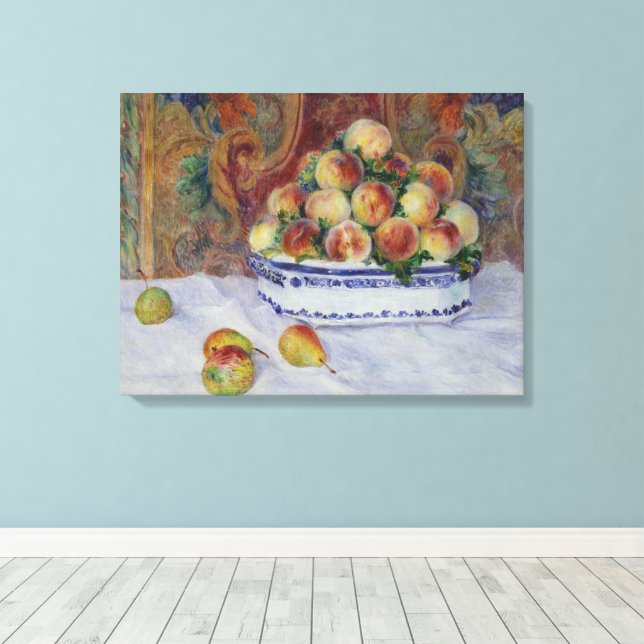 Toile Renoir Still Life avec les pêches (Insitu (Plancher de Bois))