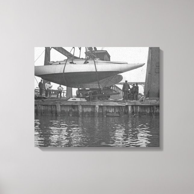 Toile Réparation de voiliers Circa 1910 Chicago River Bo (Recto)