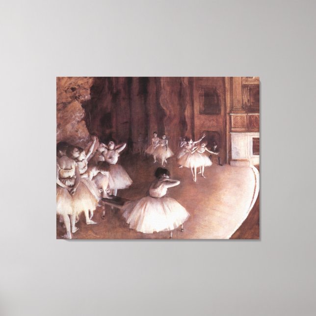 Toile Répétition de ballet sur la scène par Edgar Degas (Recto)