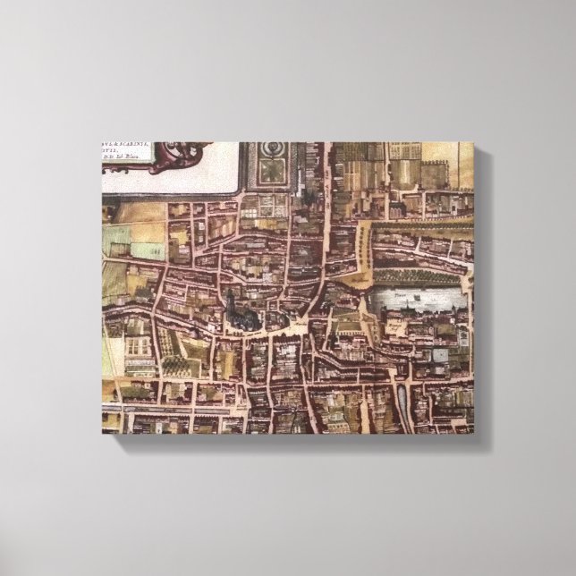 Toile Réplique carte de la ville de La Haye 1649 (Recto)