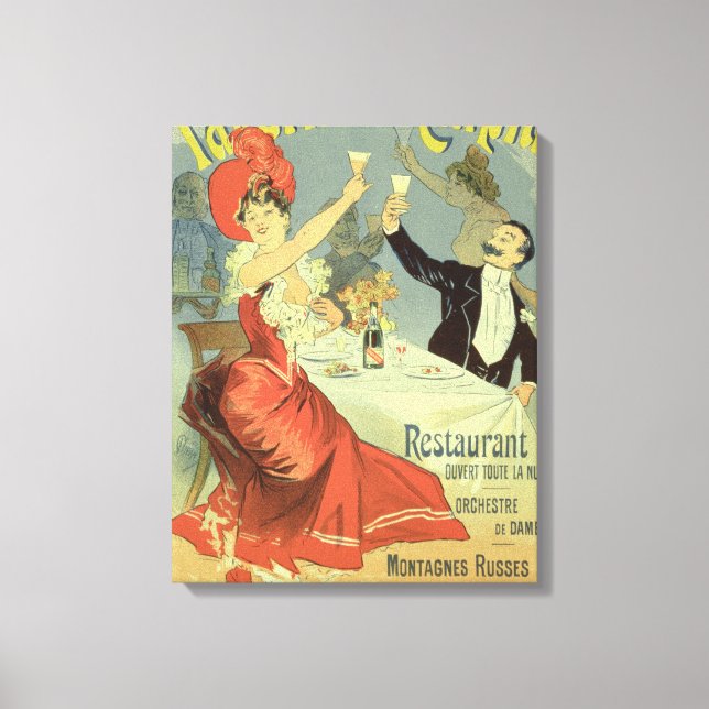 Toile Reproduction d'une affiche annonçant la "Taverne" (Recto)