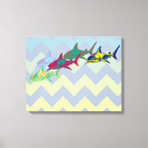 Toile requin cool au chevron