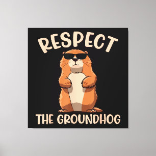 Toile Respectez Le Jour De La Marmotte De Fond - Woodchu