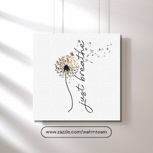 Toile Respirer simplement Papillon de pissenlit Inspirat