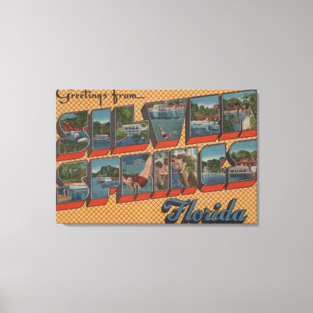 Toile Ressorts d'argent, Floride - Grandes lettres scène (Recto)