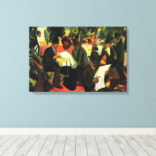 Toile Restaurant de jardin par August Macke, Art ancien