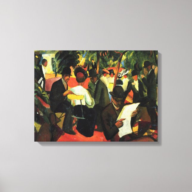 Toile Restaurant de jardin par August Macke, Art ancien (Recto)