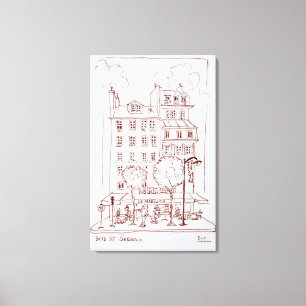 Toile Restaurant sur le boulevard   Saint-Germain, Paris