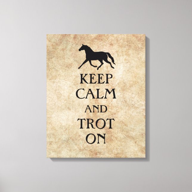 Toile Restez calme et Trot sur l'équestre (Recto)