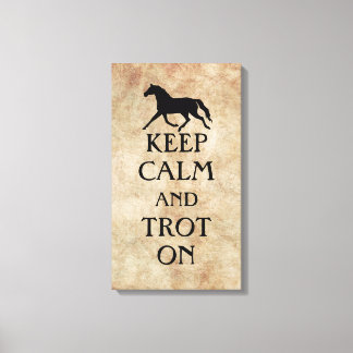 Toile Restez calme et Trot sur l'équestre