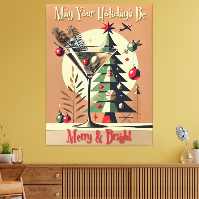 Toile Retro 50s Jet Set Noël Martini Arbre (Insitu(Salon))