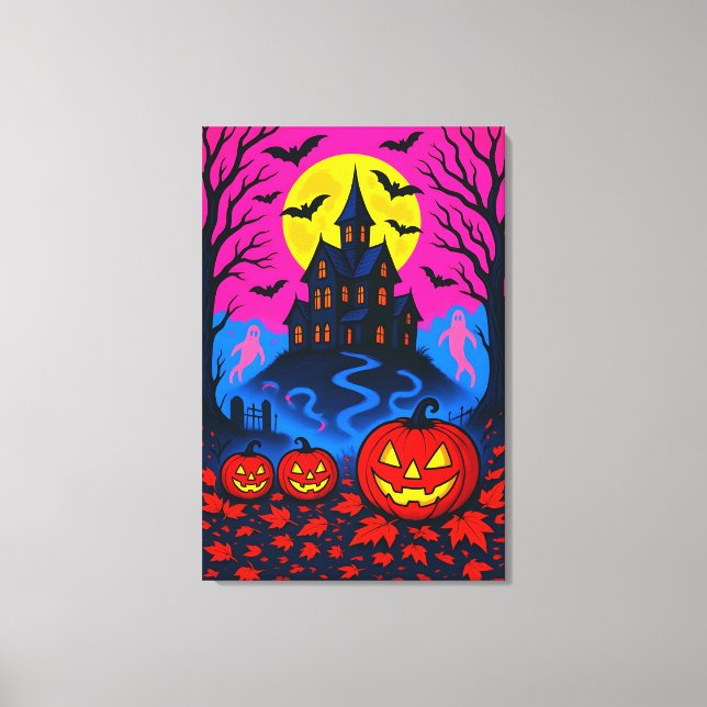 Toile Retro 80s Style Halloween Pop Art (Recto)