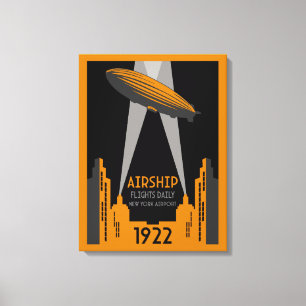 Toile Retro Airship Travel des années 1920