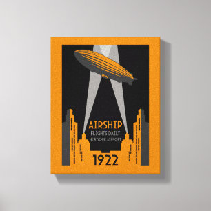 Toile Retro Airship Travel des années 1920