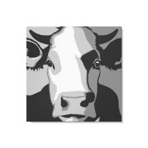 Retro Animal Pop Art Portrait de vache en noir et 