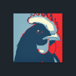 Toile Retro Animal Wall Pop Art Poulet Portrait<br><div class="desc">Cette pièce d'art pop-art rétro avec du pavot a notre casquette de poulet classique (henshot) en rouge blanc et bleu. C'est végétalien au coeur et un cri à nos copains d'oiseaux. Ce design dessiné à la main par Armagarden utilise des couleurs modernes pour faire tomber les vêtements de couleur que...</div>