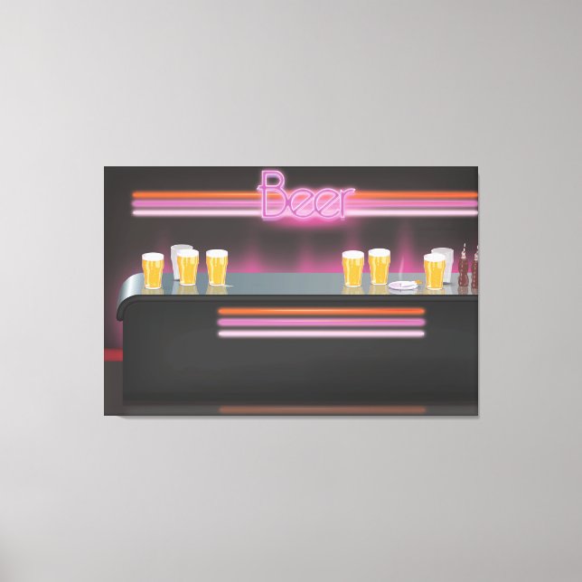 Toile Retro Bar des années 1980 (Recto)