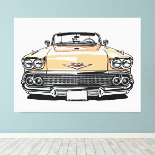 Toile Rétro Classique Cabriolet Avant Pop Art