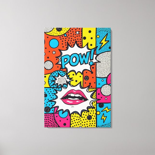 Toile Retro Comic POW ! - Pop Art Abstrait (Recto)