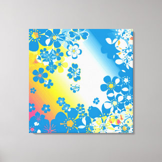 Toile Retro grunge floral art abstrait