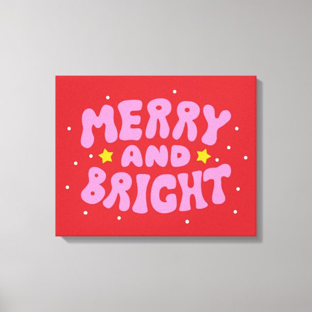 Toile Retro Merry et Bright Holiday Design (Recto)