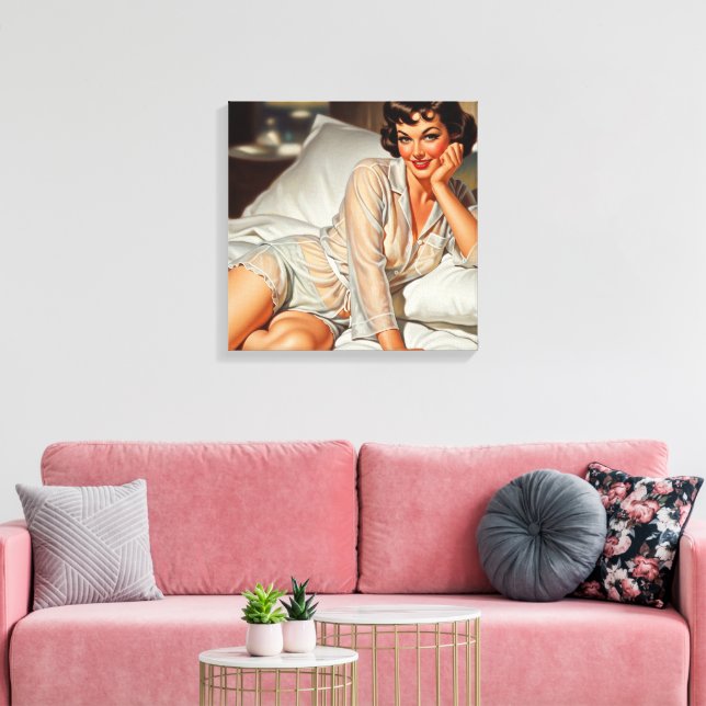 Toile Rétro Mignonne Femme '50 Pin-up (Insitu(Salon))