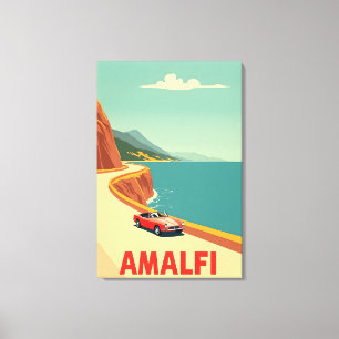 Toile Rétro minimaliste Côte Amalfi Italie Voyage