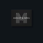 Toile Retro Moderne Nom/s Monogramme modifiable Noir et<br><div class="desc">Élégant monogramme rétro-moderne personnalisable,  éditer comme vous le souhaitez!</div>