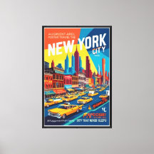 Retro NYC 1960 | Hoverlay Travel Art