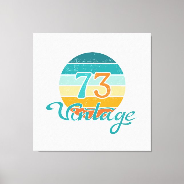 Toile Retro Sunset 73 Vintage en détresse (Recto)